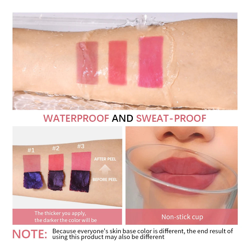 Long Lasting Lip Inks Matte Lip Tint Peel Off Liquid Lipstick Waterproof Makeup