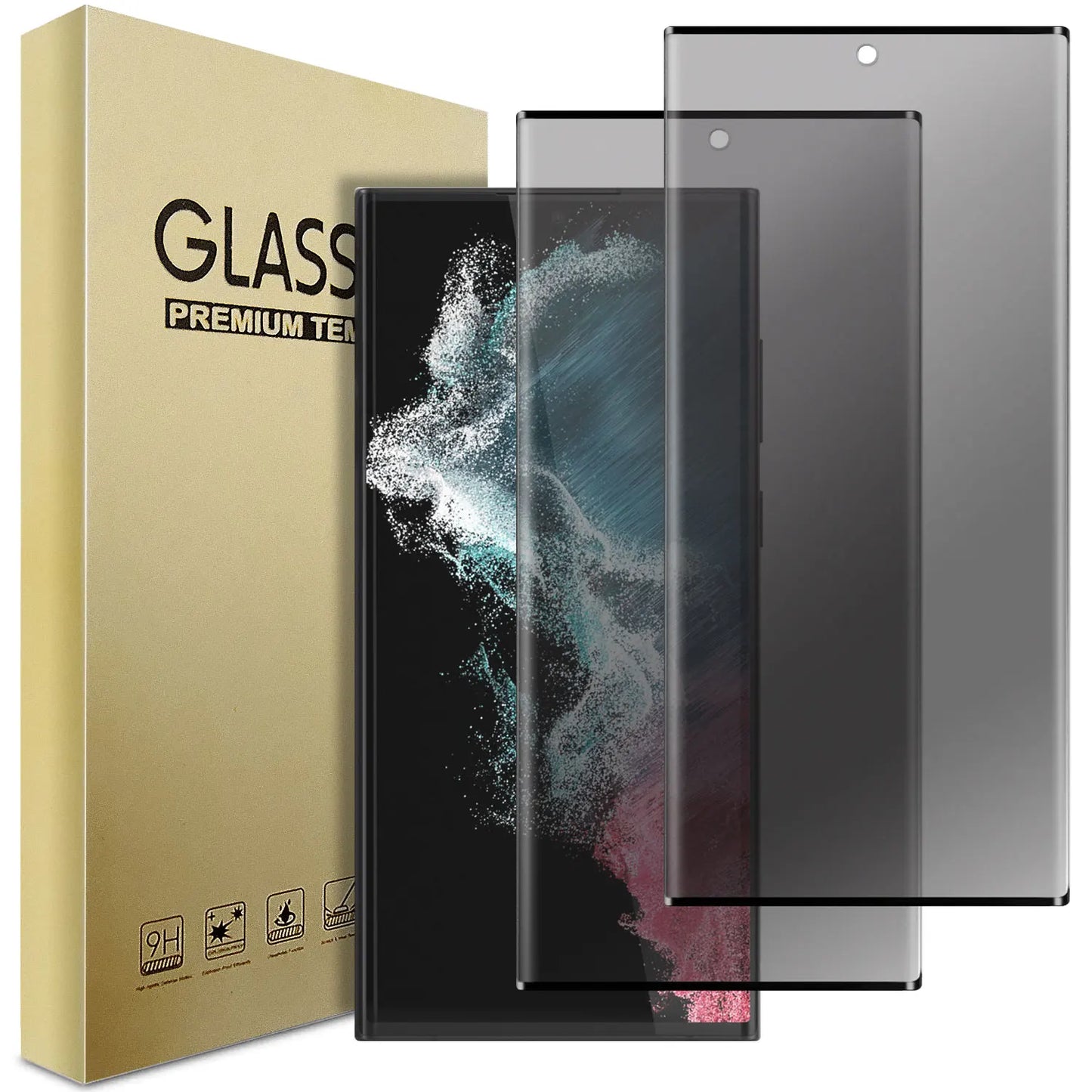 For Samsung Galaxy S22/S22 Plus/S22 +/S22 Ultra 5G Case
Friendly Anti Spy Privacy Tempered Glass Screen Protectors 2-Pack