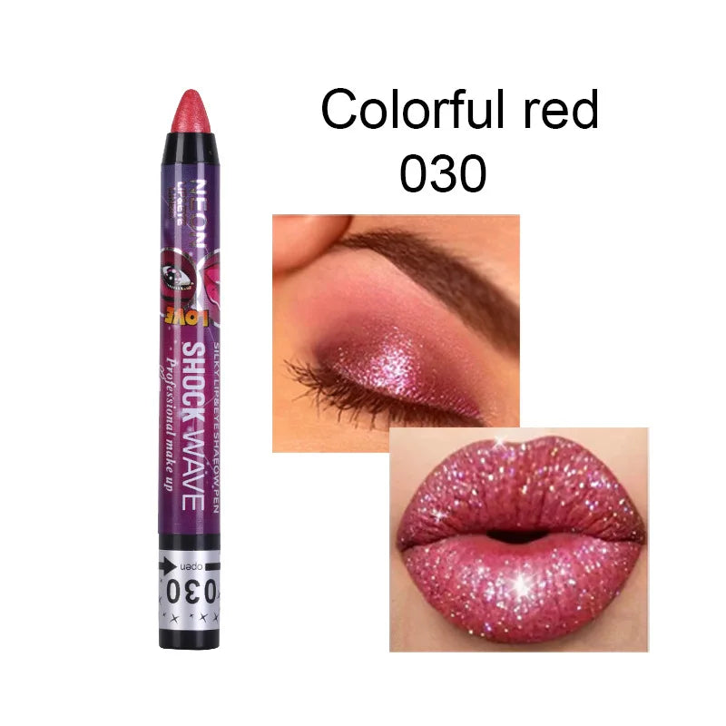 2 In 1 Eyeshadow Lipstick Stick Pencil
Waterproof Glitter Matte Eye Shadow Makeup Pigment Eyeshadow Pen