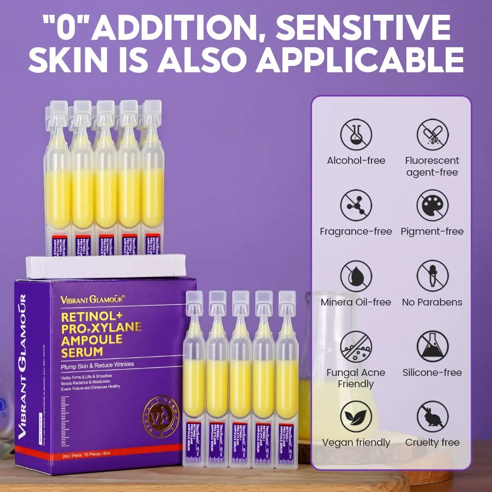 Retinol + Pro-xylane Ampoule serum
Repairs Strengthens The Skin And Diminishes Fine Lines Face Beauty Skin Care 15pcs
