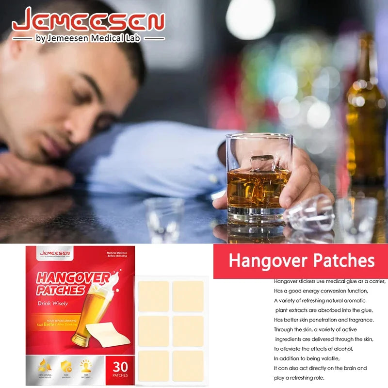 Party Recovery Patch, Hangover Relief Patch,
Fast Relief for Headaches, Body Aches & Mental Fatigue, Boost Of Alertness 30-Pack