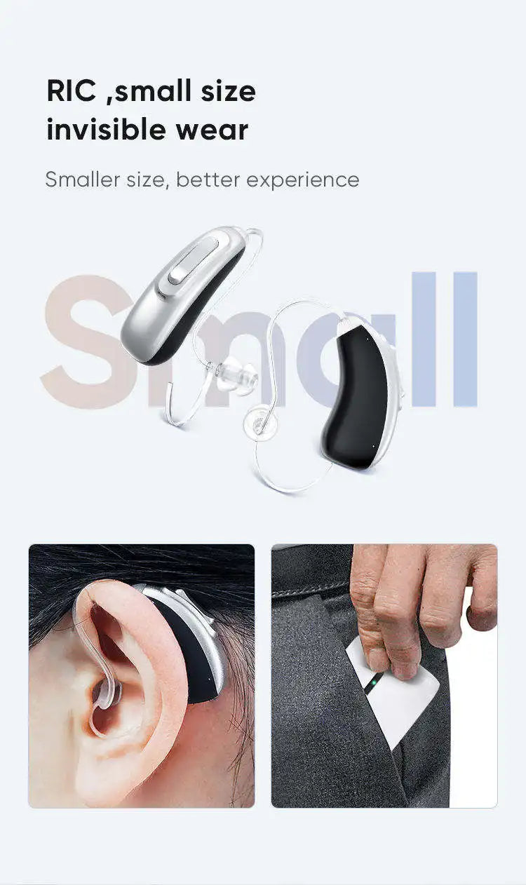Bluetooth Rechargeable Hearing Aid 30 channel Behind the Ear Sound Amplifier