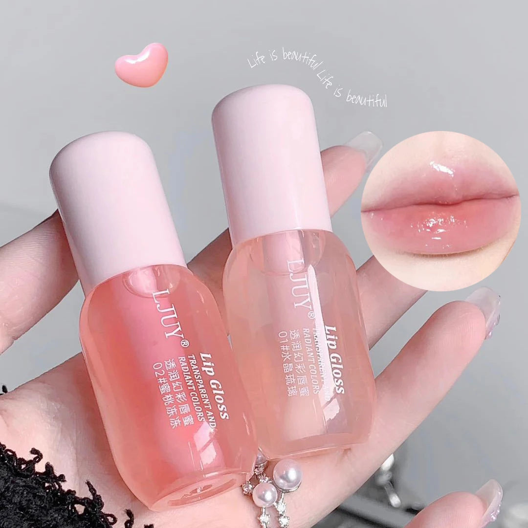 Fruit Crystal Jelly Lip Oil Hydrating Transparent Glass Lip Gloss
Plumping Clear Lip Plumper Serum Lips Care Makeup Cosmetics
