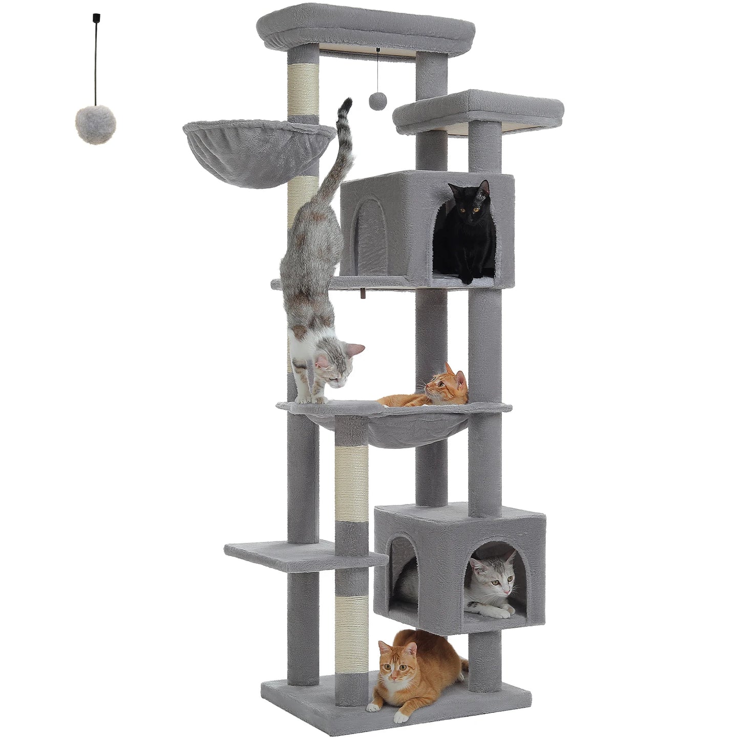 Large Cat Tree Tall Cat Tower for Indoor Cats
Multi-Level Plush Cat Condo with Scratching Posts Scratching Boards Perches Caves