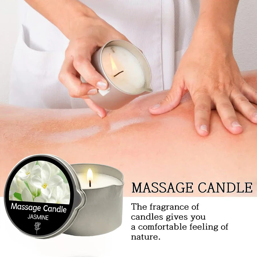 Massage Candle -Essential Oil- Six different scents , 1oz/2oz Melts into Warm Massage Oil -
Sensual Massage Candle, Pour Spout