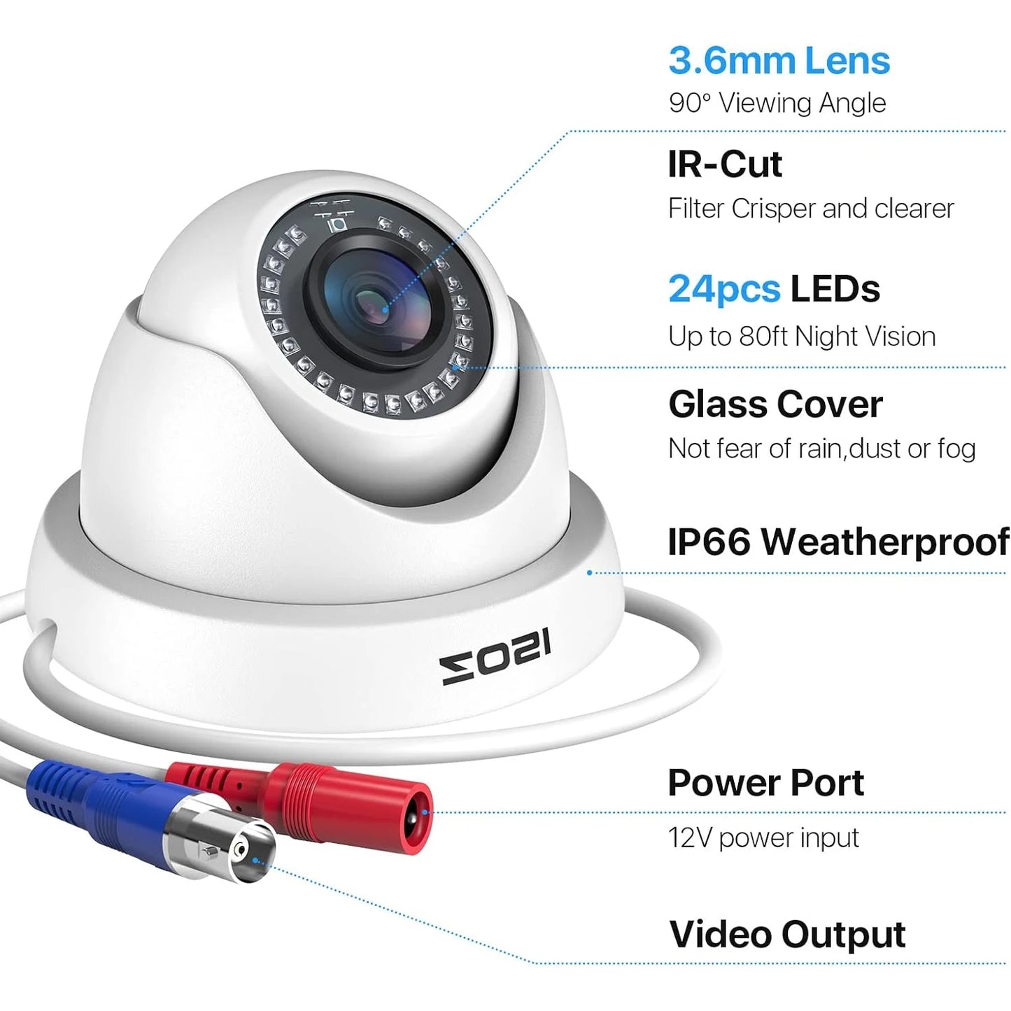 4Pack 2.0MP HD 1080P Security Cameras Kit Indoor Outdoor Home CCTV Dome Surveillance Camera for HD-TVI Analog DVR System