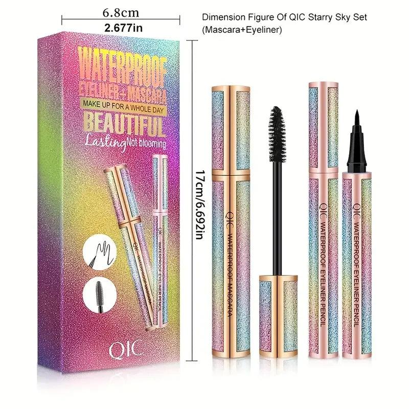 4D Mascara & Liquid Eyeliner Kit,Waterproof,Sweat-Proof,
Smudge-Proof, Long Lasting, Quick Drying Perfect Eyes Makeup Set Gifts
