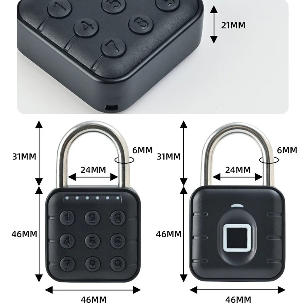 Keyless Fingerprint Lock with Smart Padlock Waterproof Door Lock