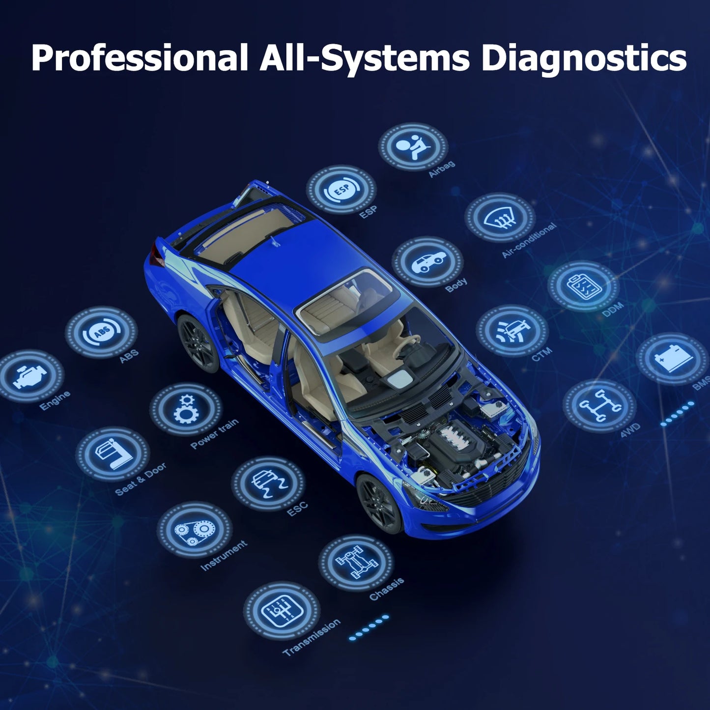 GT60 Professional
OBD2 Automotivo Scanner
24+ Reset ABS SAS TPMS Reset ODB 2 OBD2 Scanner All System Diagnostic Tool