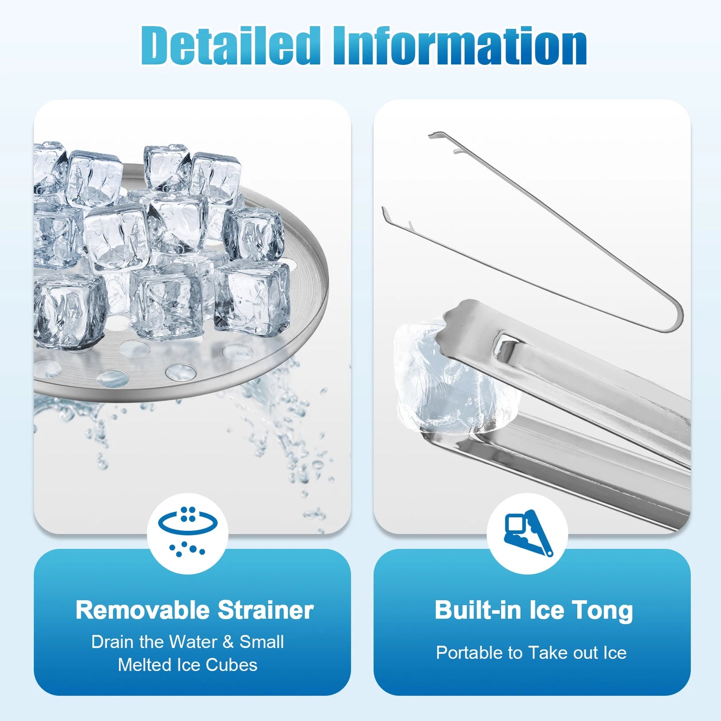 1.3L Ice Bucket Kit Stainless Steel Insulated Double-layer with Tongs