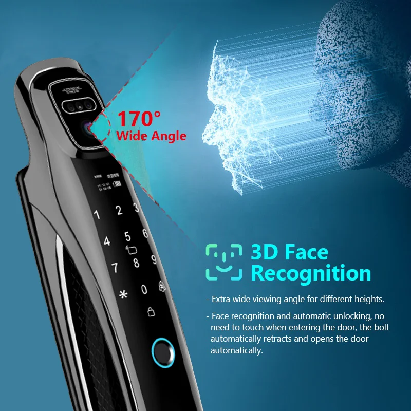 Face Recognition Smart Door Lock With Camera Video Call Voice Intercom Digital Door Lock Automatic Door Lock