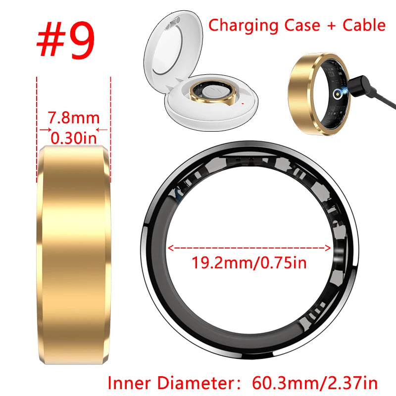 New Smart Ring Monitor Heart Rate Blood Oxygen Sleep Exercise Multifunctional Healthy