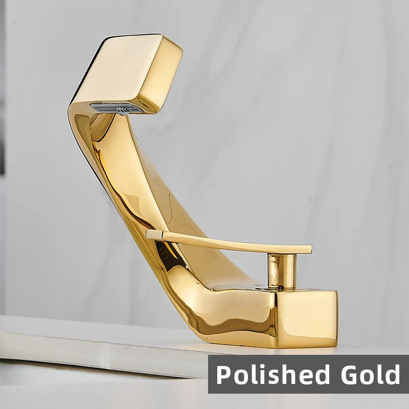Bathroom Deck Mounted Basin Faucet Black Sink Tap Single Hole Water Tap Hot and Cold mixer faucet
