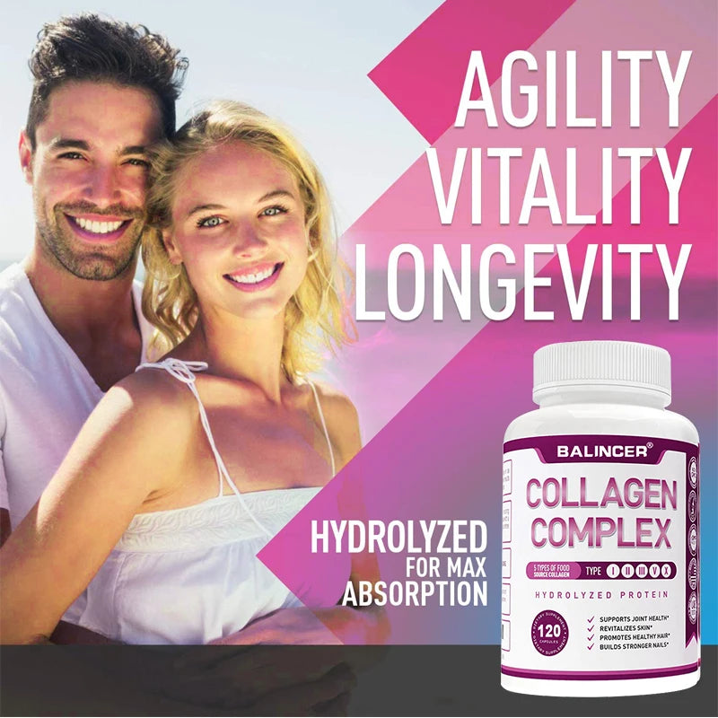 Hydrolyzed Collagen Peptides + Protein
Supports Hair, Skin, Nails, Joints & Bones - Contains Type 5, I, II, III, V, X - Non-GMO