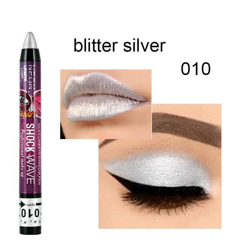 2 In 1 Eyeshadow Lipstick Stick Pencil
Waterproof Glitter Matte Eye Shadow Makeup Pigment Eyeshadow Pen