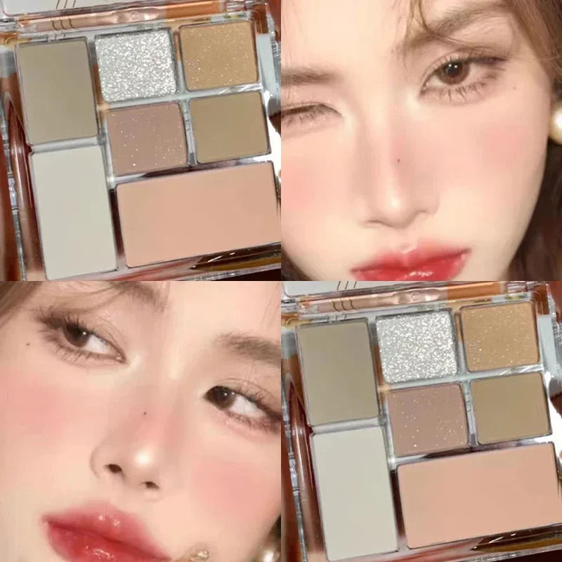 Cool Smoked Eyeshadow Palette Pink-black Hot Girl Glitter Pearly Shadow Eyes Korean Makeup Pallet Cosmetics