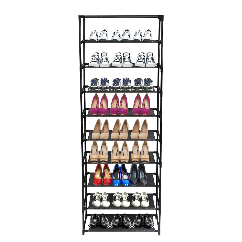 10 Tier Stackable Shoe Rack Storage Shelves
Stainless Steel Frame Holds 50 Pairs Of Shoes