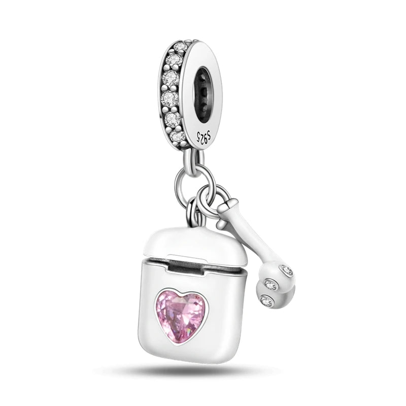 925 Sterling Silver
Headphone Game Console Pendant Bracelet Charms
Fit Bangle For Women Jewelry Party Fine Gifts DIY Accessories