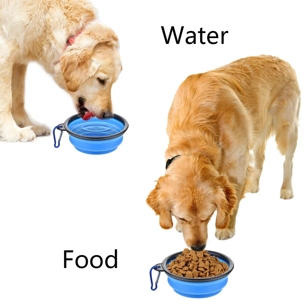 Collapsible Pet Silicone Dog Food Water Bowl Outdoor
Camping Travel Portable Folding Pet Bowl Dishes
