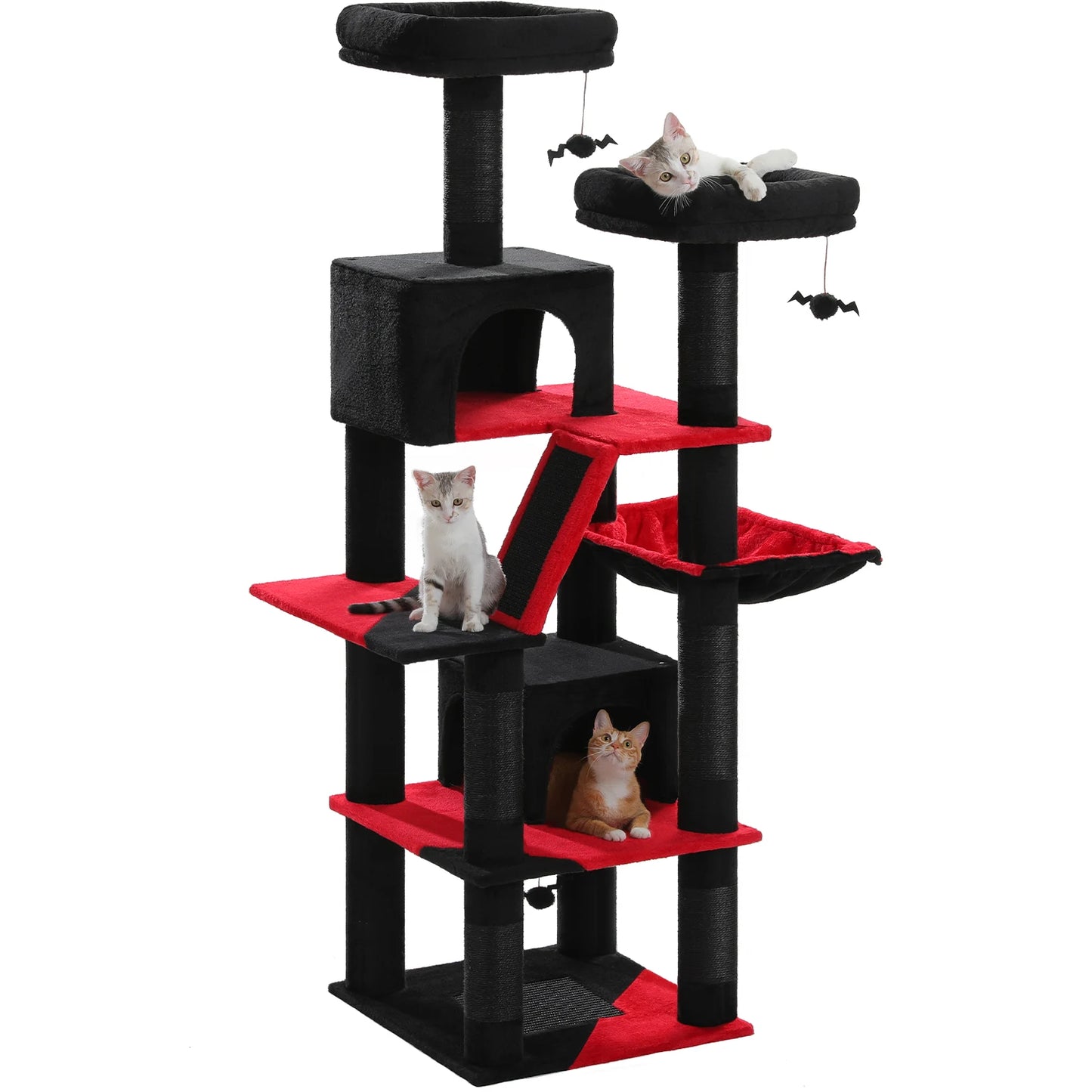 Large Cat Tree Tall Cat Tower for Indoor Cats
Multi-Level Plush Cat Condo with Scratching Posts Scratching Boards Perches Caves