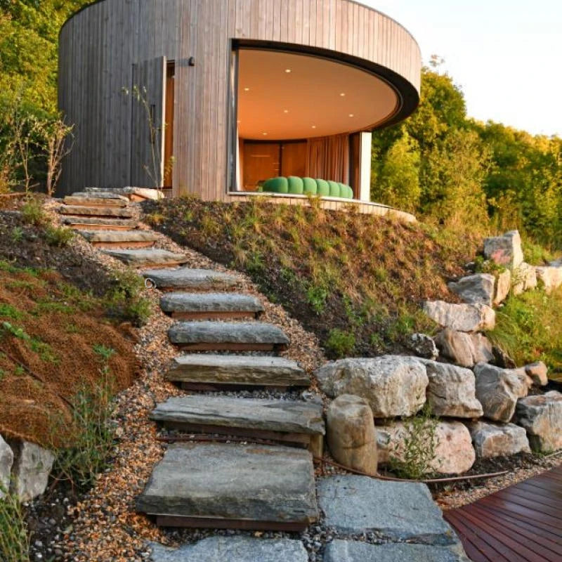 Luxury modern wooden house steel structure round house Senglin Holiday House