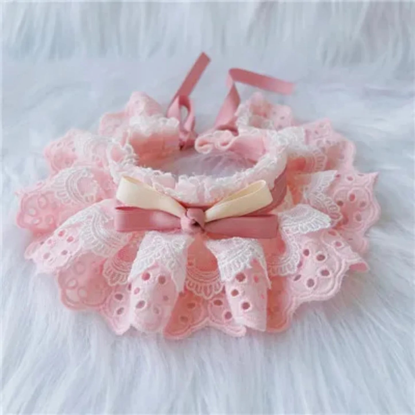 Bowtie Lace Collar Adjustable Pet Necktie Bandanas
