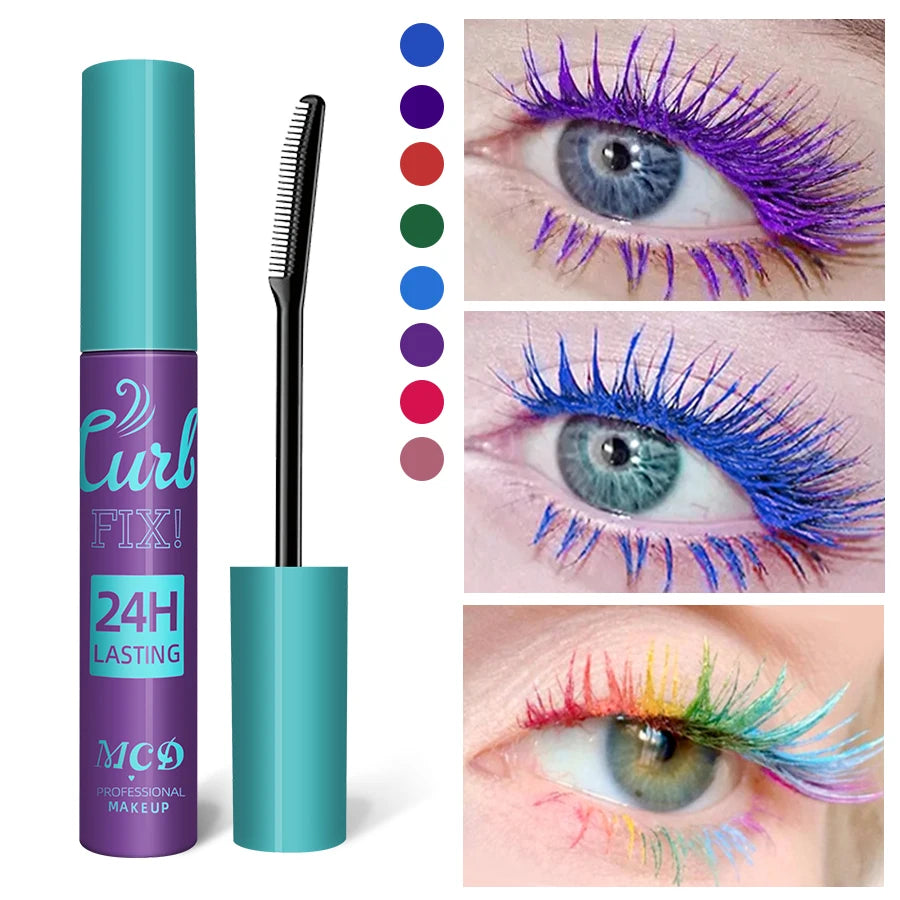 Colorful Slender Mascara Waterproof Fast Drying Curling Eyelashes
Multicolor Lashes Makeup Long Lasting Blue Green Cosmetic