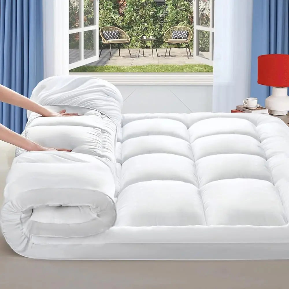 Mattress Topper for Back Pain, Extra Thick Mattress Cover
Quilted Fitted Mattress Protector Plush Pillow Top Deep Elastic Pocket