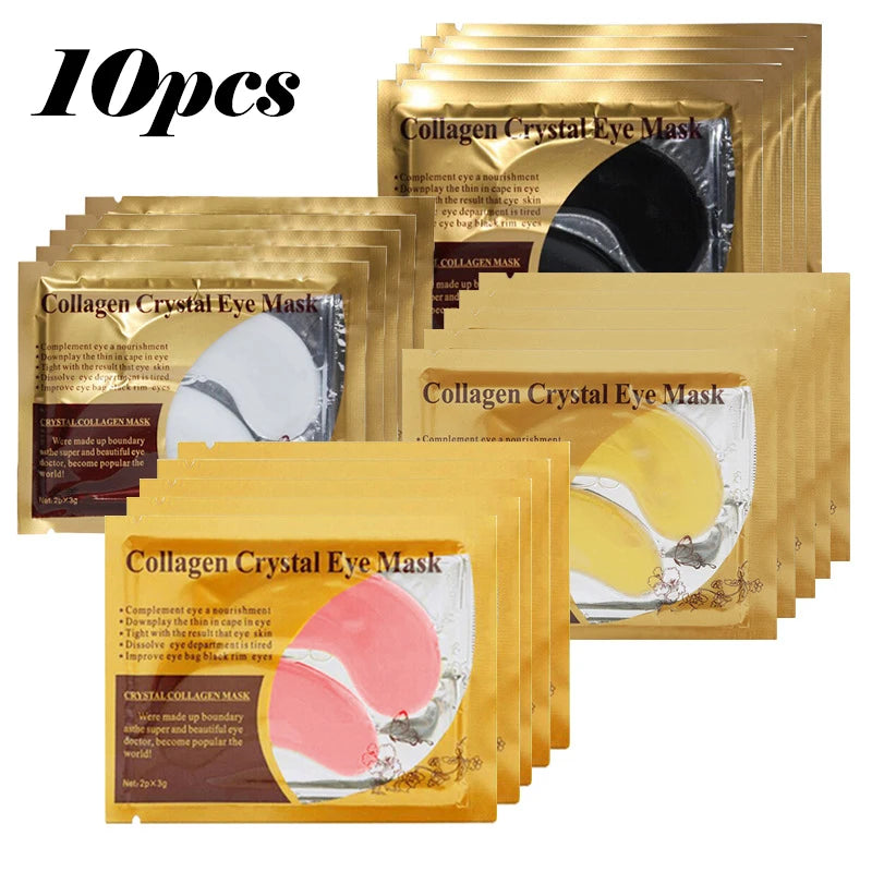10p packs Gold Eye Mask Crystal Collagen Anti-Aging Dark Circles Acne Beauty Patches For Eye Skin Care