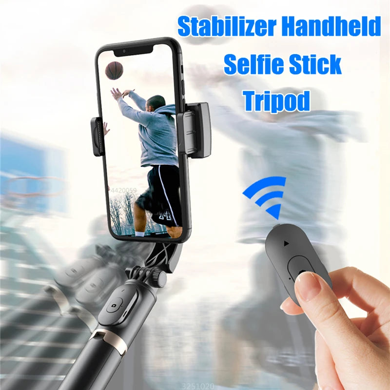 2024 New Gimbal Stabilizer Selfie Stick Wireless Foldable Tripod
Bluetooth Shutter Monopod for IOS Android
