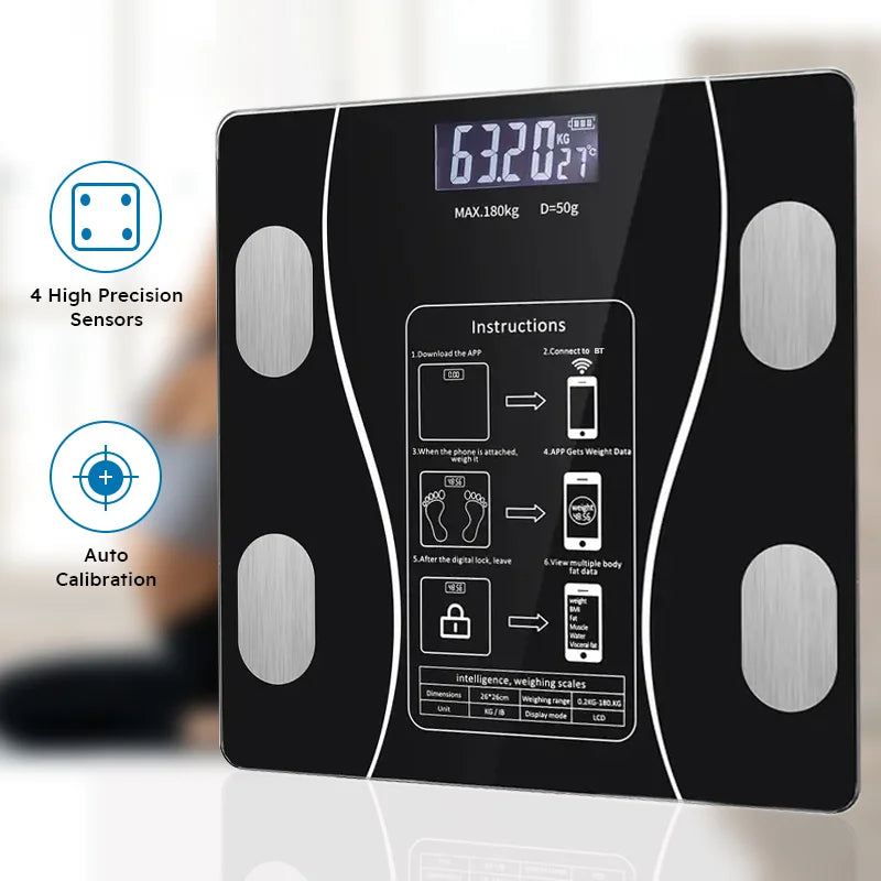 Smart Body Fat Scale Wireless LED Digital Bathroom
Weight Scale Body Composition Analyzer Testing Scale