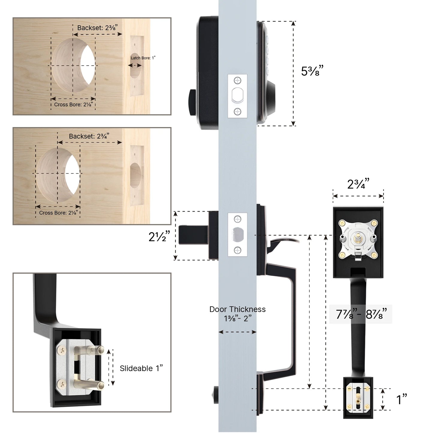 Keypad Door Lock - Keyless Entry Door Lock -
Front Door Lock Set With Code/Key/2 Door Knobs -Auto Lock Easy To Install