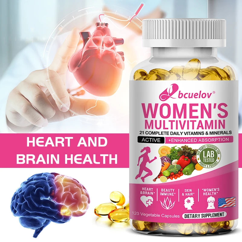 Multivitamin - Improves Nutrient Absorption, Heart Health,
Natural Energy Support, Whole Food Supplement, Non-GMO, Gluten Free
