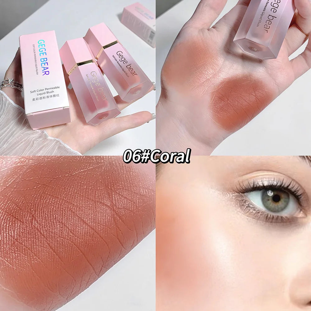 Gege Bear Blush Cream 6 Colors
Smooth Velvet Matte Pink Blusher Natural Easy To Smudge
