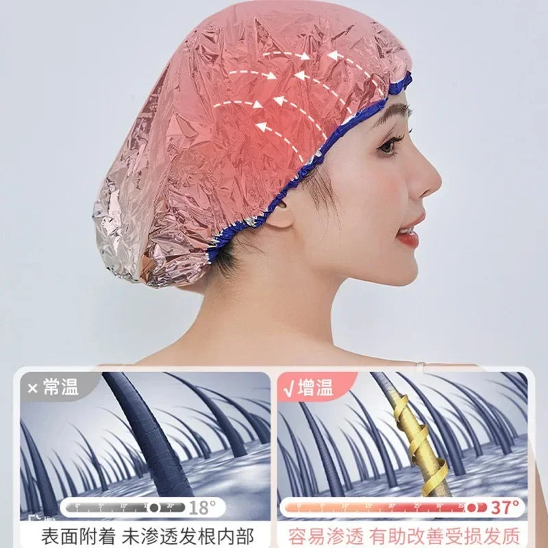 1pcs Self-heating Tin Foil Hat Heating Steam Hair Mask Cap