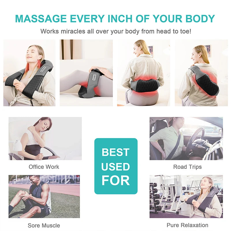 Electric Neck And Back Massager Neck And Shoulder
Kneading Massage Pillow Neck Cervical Back Massage Shawl
