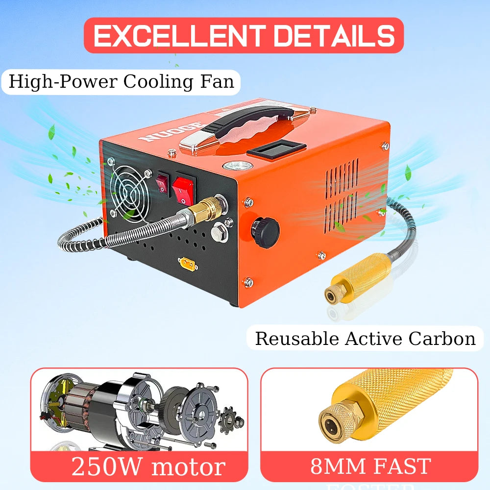 110V/220V PCP Air Compressor 4500Psi 30Mbar High Pressure