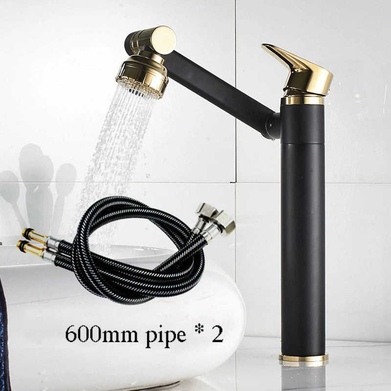 1080° Swivel Bathroom Sink Faucet Basin Faucet Mixer Deck
Mounted Splash Proof Water Tap Shower Head Aerators Tapware PIPE x 2