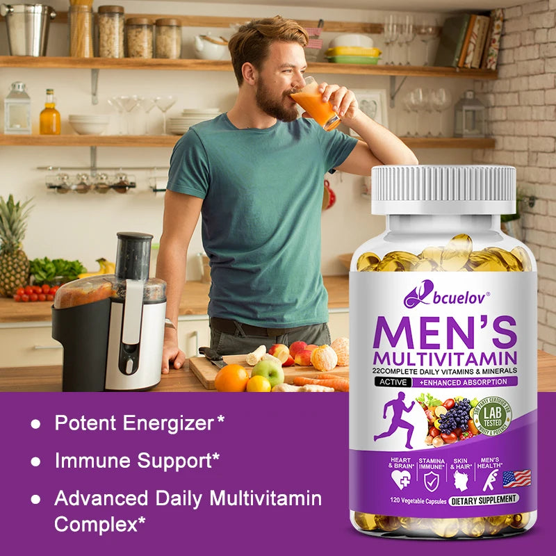 Men's Daily Multivitamin - 22 Vitamins & Minerals
Dietary Supplement for Immunity, Energy, Digestion, Skin, and Overall Health