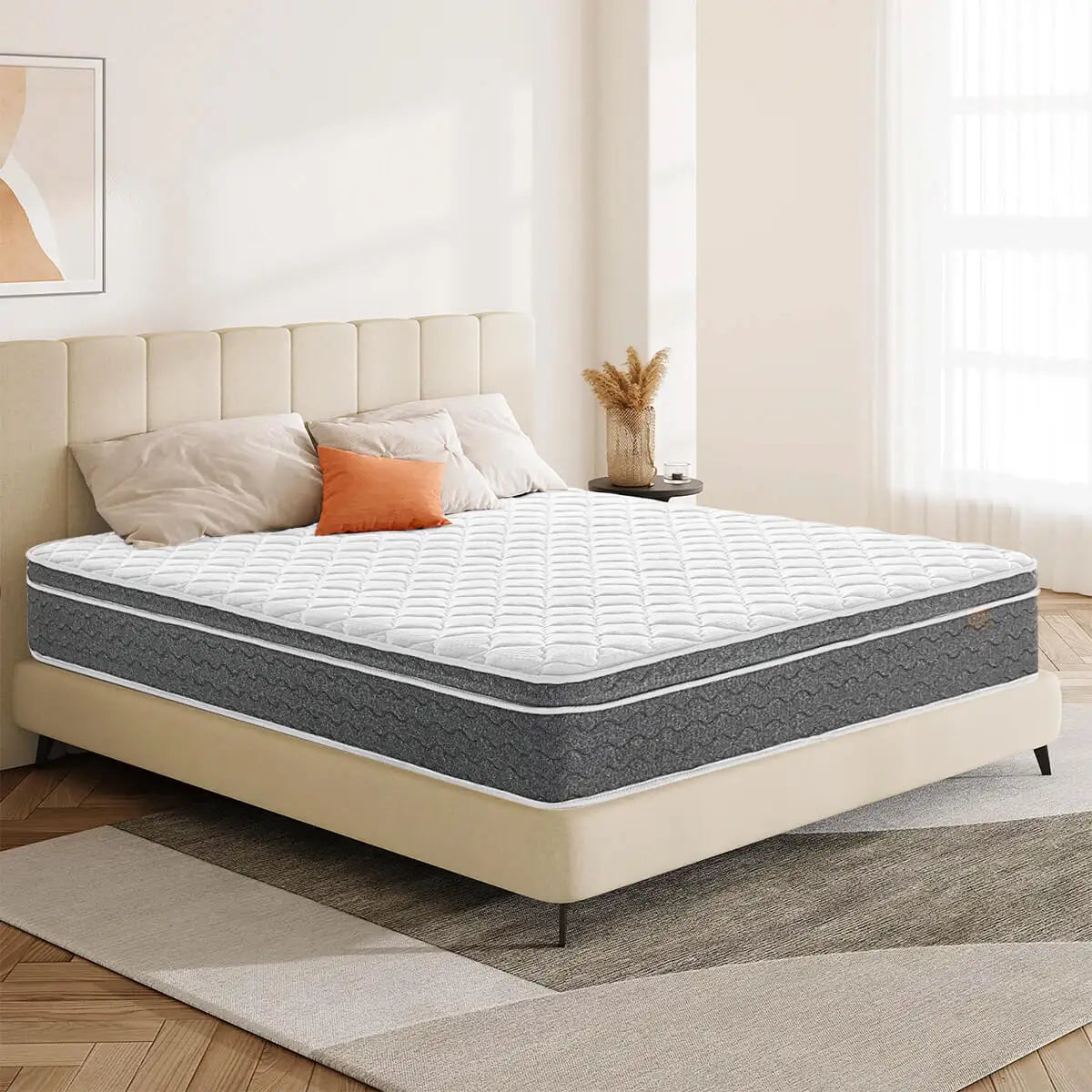 10/12/14 Inch Queen Size Mattress Hybrid Mattress,Fiberglass Free,
Medium Feel,Motion Isolation,Certified Safe,Mattress in A Box