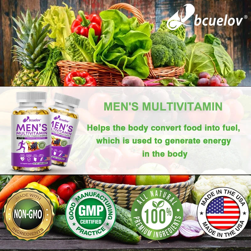 Men's Daily Multivitamin - 22 Vitamins & Minerals
Dietary Supplement for Immunity, Energy, Digestion, Skin, and Overall Health