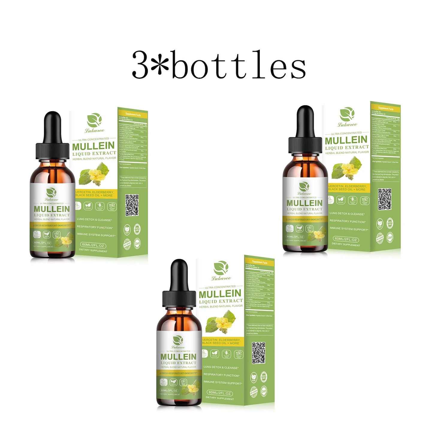 Mullein Drops for Lungs -
Mullein Leaf Extract Supplement -
Lung & Bronchial Cleanse - Respiratory Health Support