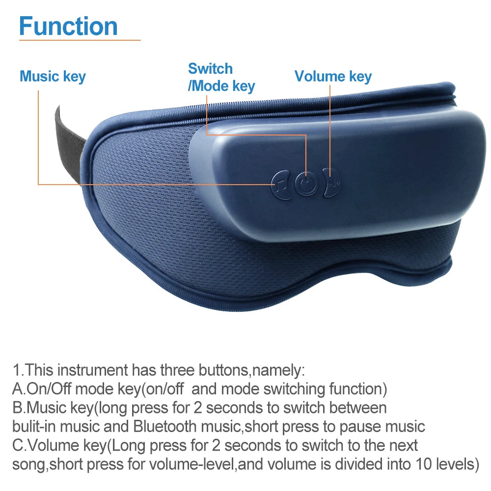 Eye Massager With Heat Smart Airbag Vibration
Eyecare Compress Bluetooth Eye Massage Relaxation Relieve Tired and Dry Eyes
