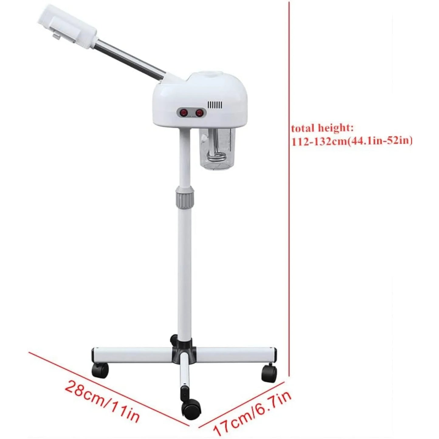 Professional Facial Steamer Steam Machine with 360 Degree Rotating Nozzle Cleanses Skin Unclogs Pores