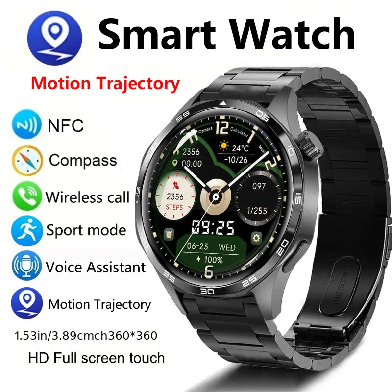 New Men's Smart 5.0 Bluetooth GPS Function, Heart Rate Health Monitoring
1.53-inch Smart Watch, Activity, Ste[, & Distance Tracker