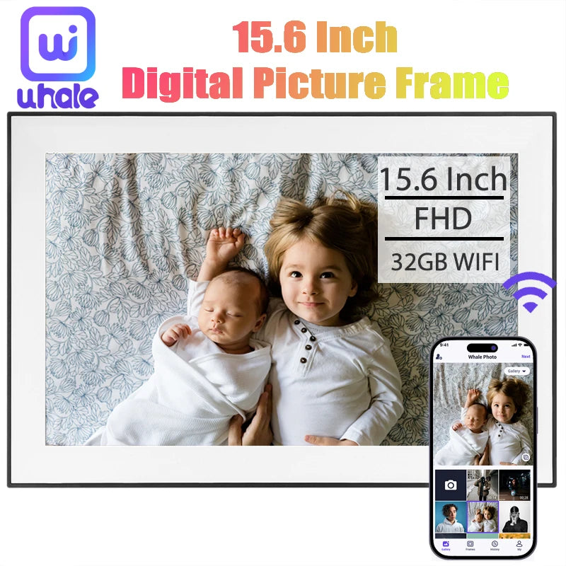 15.6 inch built in 32GB WiFi Large touch ips digital photo frame
1920*1080 WiFi Smart Frame Share Photos and Videos via frameo
