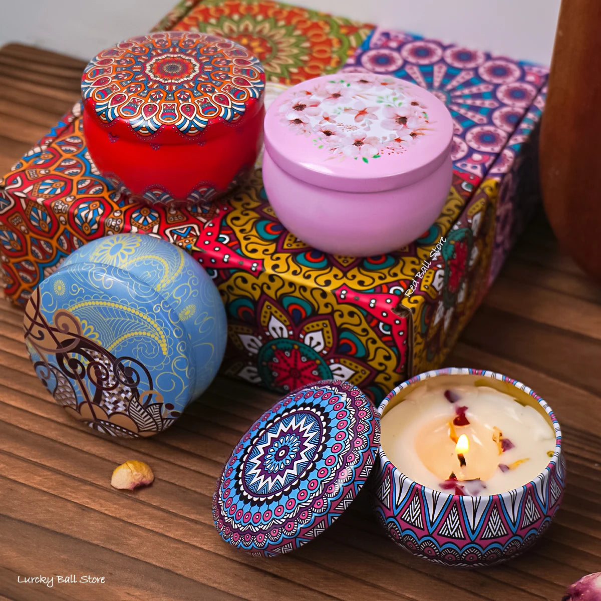 4Pcs/Box Scented Long Lasting Smokeless Fragrance Candle Jar Soy Candles