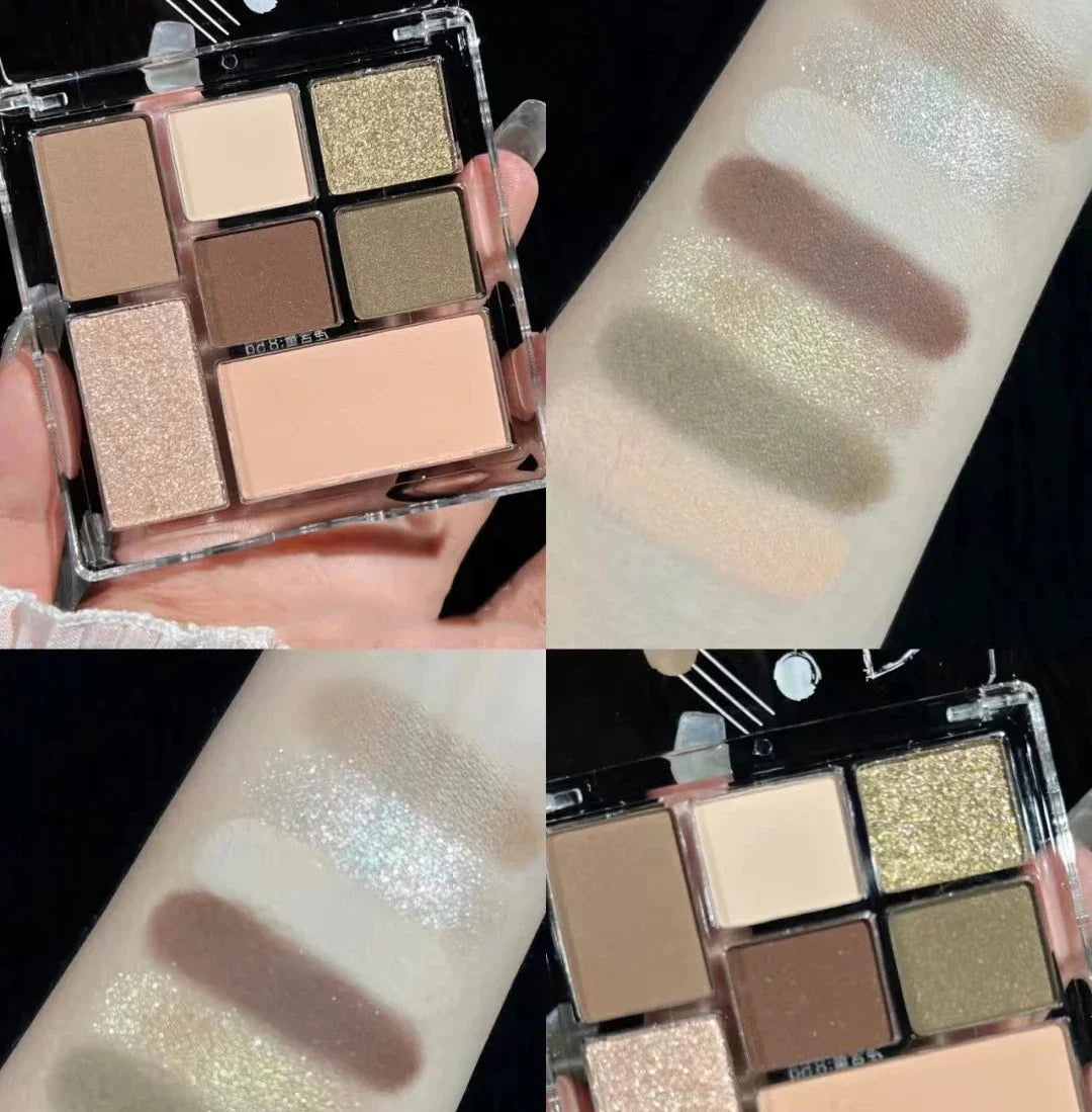 Cool Smoked Eyeshadow Palette Pink-black Hot Girl Glitter Pearly Shadow Eyes Korean Makeup Pallet Cosmetics