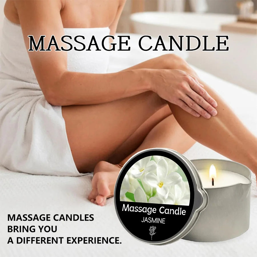 Massage Candle -Essential Oil- Six different scents , 1oz/2oz Melts into Warm Massage Oil -
Sensual Massage Candle, Pour Spout