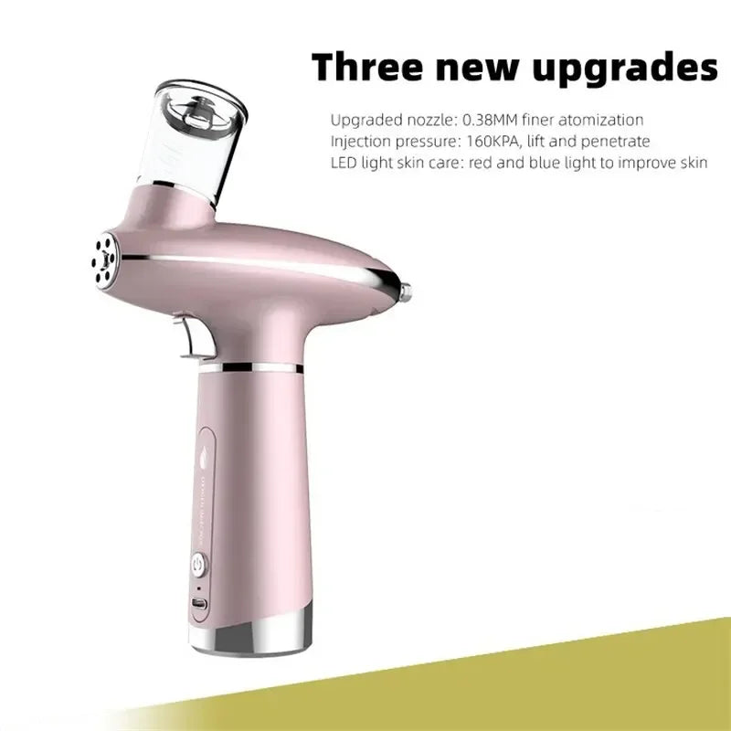 Airbrush Water Nebulizer Smooth Red Blue Light Skin Rejuvenation Oxygen Injector Oxygen